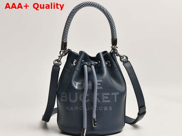 Marc Jacobs The Leather Bucket Bag in Blue Sea Full Grain Leather Replica