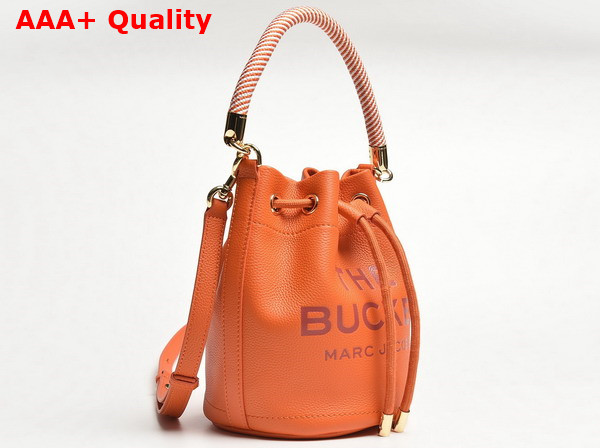 Marc Jacobs The Leather Bucket Bag in Orange Full Grain Leather Replica