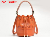 Marc Jacobs The Leather Bucket Bag in Orange Full Grain Leather Replica