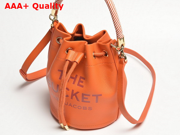 Marc Jacobs The Leather Bucket Bag in Orange Full Grain Leather Replica