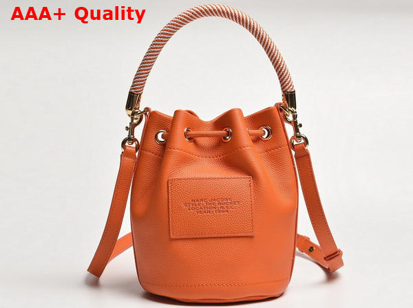 Marc Jacobs The Leather Bucket Bag in Orange Full Grain Leather Replica