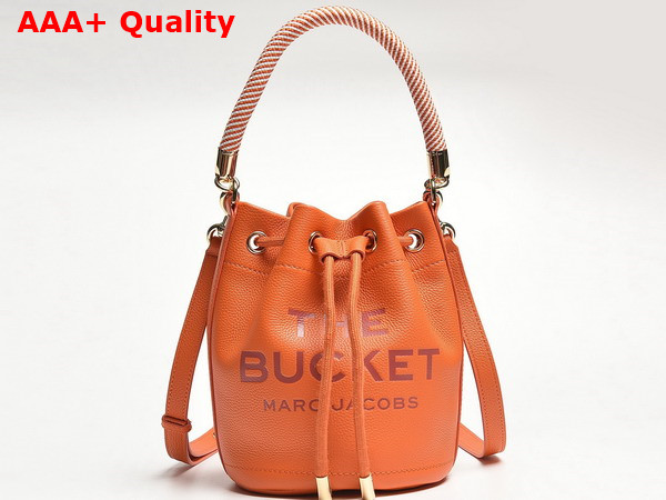 Marc Jacobs The Leather Bucket Bag in Orange Full Grain Leather Replica