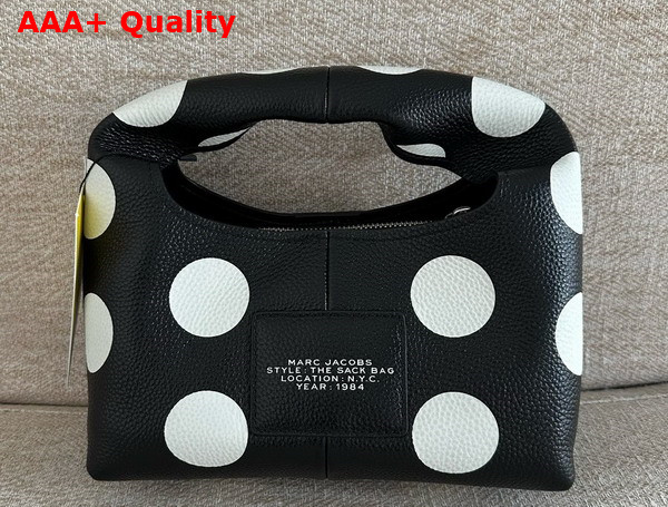 Marc Jacobs The Spots Mini Sack Bag in Black Full Grain Leather Replica