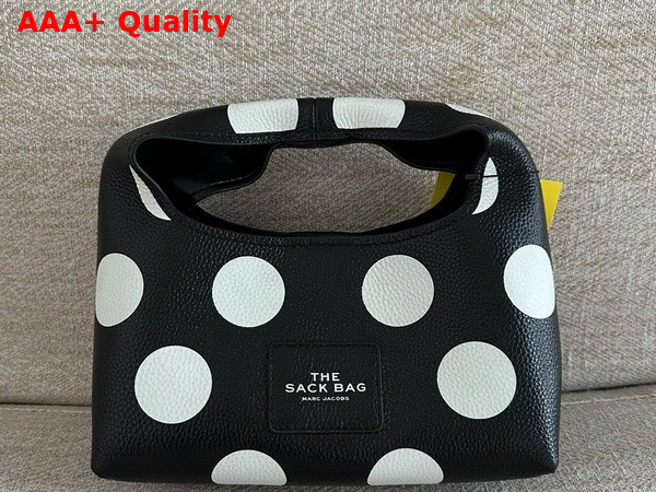 Marc Jacobs The Spots Mini Sack Bag in Black Full Grain Leather Replica