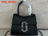 Marc Jacobs The St Marc Mini Top Handle Bag in Black Smooth Leather Replica