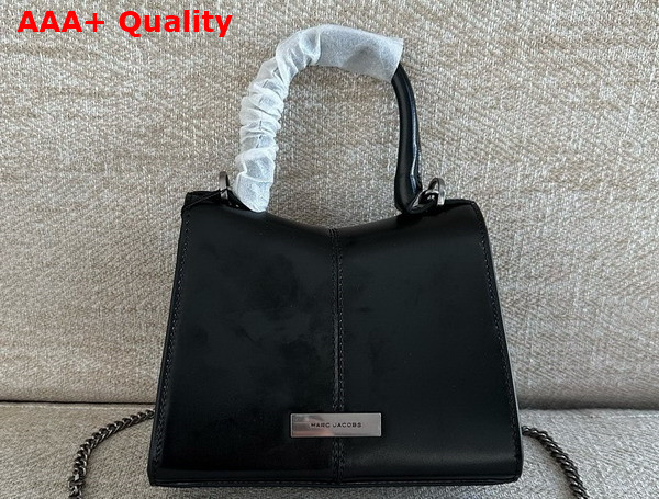 Marc Jacobs The St Marc Mini Top Handle Bag in Black Smooth Leather Replica