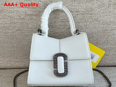 Marc Jacobs The St Marc Mini Top Handle Bag in White Smooth Leather Replica