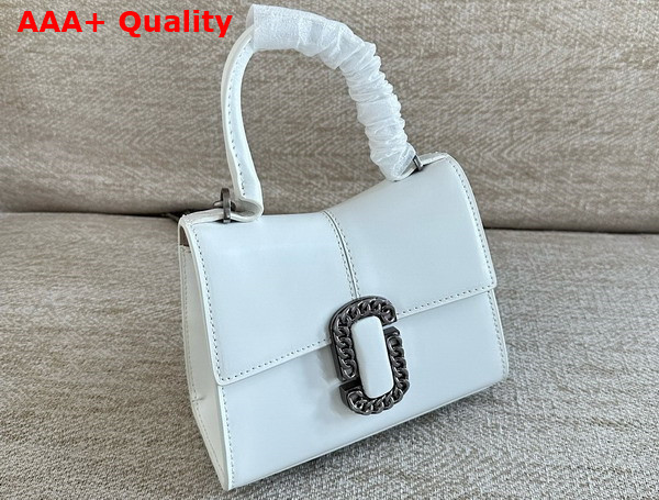 Marc Jacobs The St Marc Mini Top Handle Bag in White Smooth Leather Replica