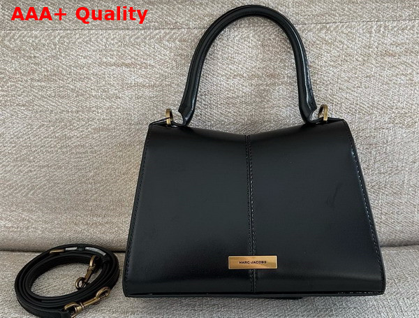 Marc Jacobs The St Marc Top Handle Bag in Black Smooth Leather Replica