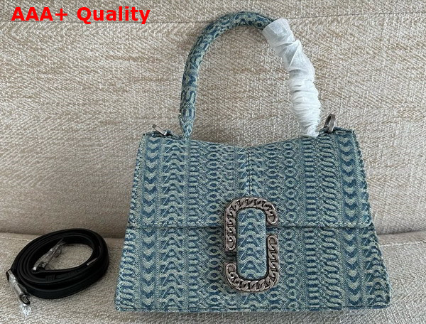 Marc Jacobs The St Marc Top Handle Bag in Blue Denim Replica