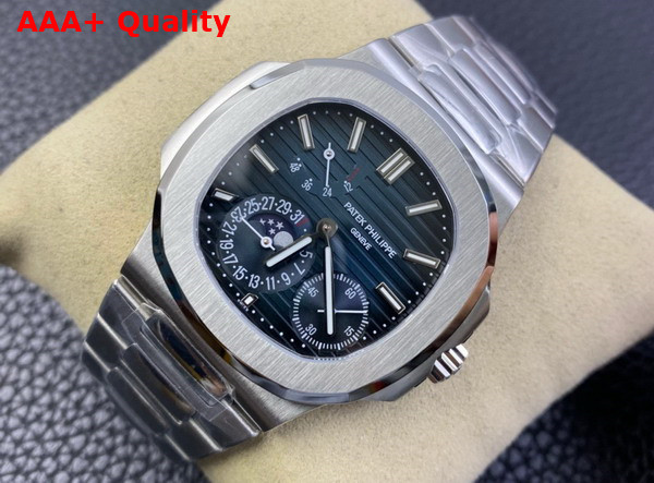 Patek Philippe Nautilus Watch Self Winding Mechanical Movement Black Blue Dial Stainless Steel Case 5712 1A 001 Replica