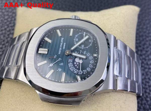 Patek Philippe Nautilus Watch Self Winding Mechanical Movement Black Blue Dial Stainless Steel Case 5712 1A 001 Replica