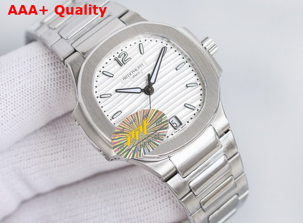 Patek Philippe Nautilus Watch Self Winding Mechanical Movement Silvery Opaline Dial Steel Case 7118 1A 010 Replica