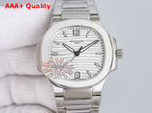 Patek Philippe Nautilus Watch Self Winding Mechanical Movement Silvery Opaline Dial Steel Case 7118 1A 010 Replica