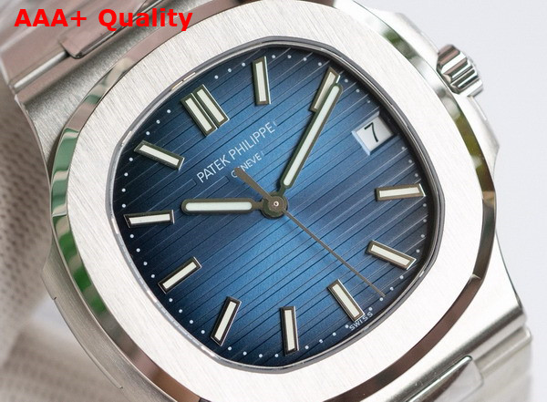 Patek Philippe Nautilus Watch Self Winding Mechanical Movenent Sunburst Blue Dial White Gold Case 5726 1A 014 Replica