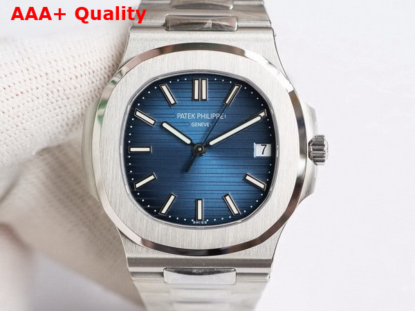 Patek Philippe Nautilus Watch Self Winding Mechanical Movenent Sunburst Blue Dial White Gold Case 5726 1A 014 Replica