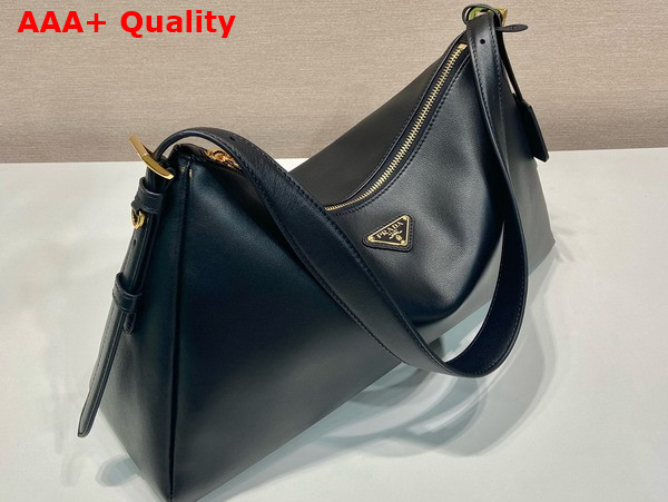 Prada Aimee Large Leather Shoulder Bag in Black 1BC228 Replica