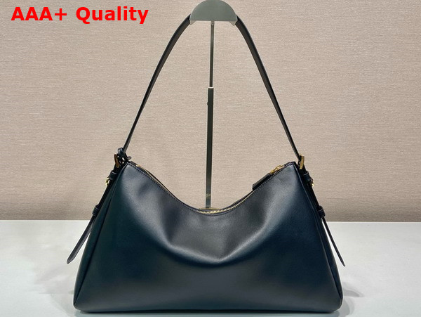 Prada Aimee Large Leather Shoulder Bag in Black 1BC228 Replica