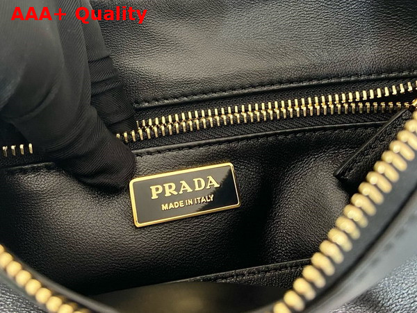 Prada Aimee Large Leather Shoulder Bag in Black 1BC228 Replica