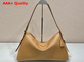 Prada Aimee Large Leather Shoulder Bag in Caramel 1BC228 Replica