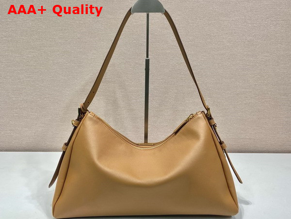 Prada Aimee Large Leather Shoulder Bag in Caramel 1BC228 Replica