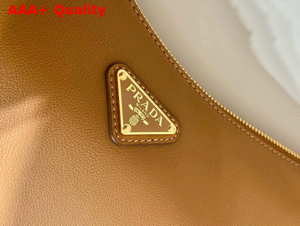 Prada Aimee Large Leather Shoulder Bag in Caramel 1BC228 Replica