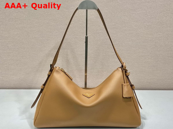 Prada Aimee Large Leather Shoulder Bag in Caramel 1BC228 Replica