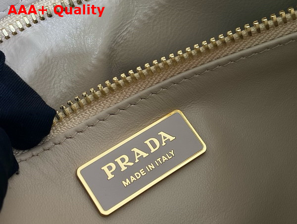 Prada Aimee Large Leather Shoulder Bag in Travertine 1BC228 Replica