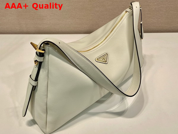 Prada Aimee Large Leather Shoulder Bag in White 1BC228 Replica