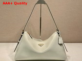 Prada Aimee Large Leather Shoulder Bag in White 1BC228 Replica