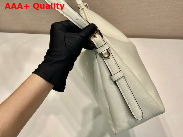 Prada Aimee Large Leather Shoulder Bag in White 1BC228 Replica