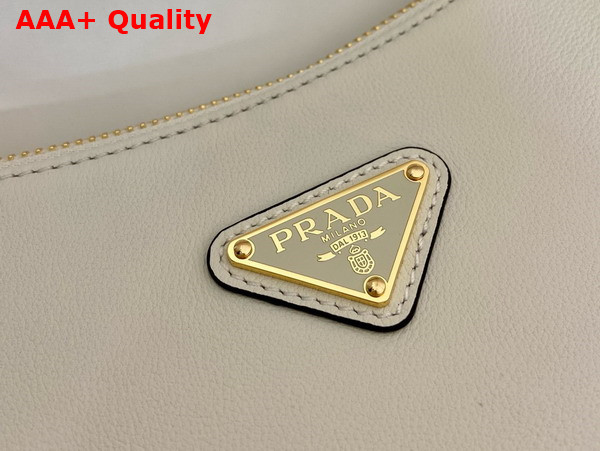 Prada Aimee Large Leather Shoulder Bag in White 1BC228 Replica