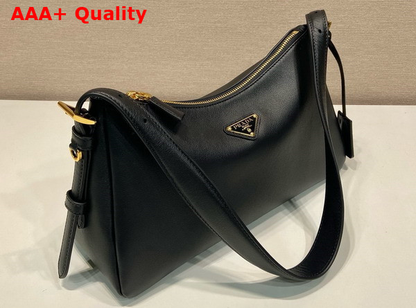 Prada Aimee Medium Leather Shoulder Bag in Black 1BC229 Replica