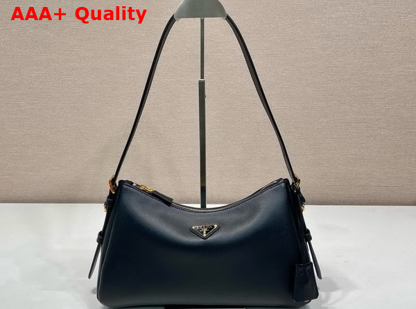 Prada Aimee Medium Leather Shoulder Bag in Black 1BC229 Replica