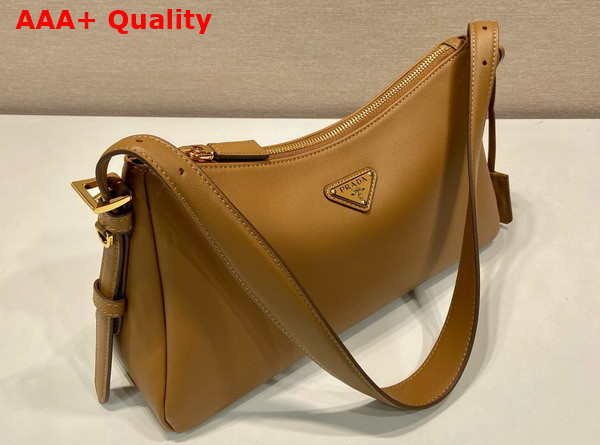 Prada Aimee Medium Leather Shoulder Bag in Caramel 1BC229 Replica