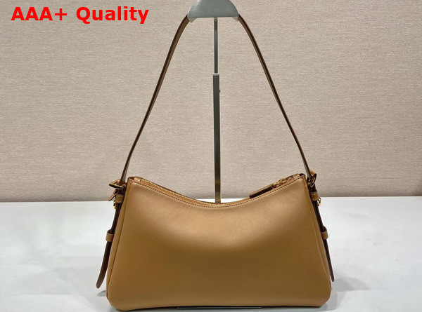 Prada Aimee Medium Leather Shoulder Bag in Caramel 1BC229 Replica