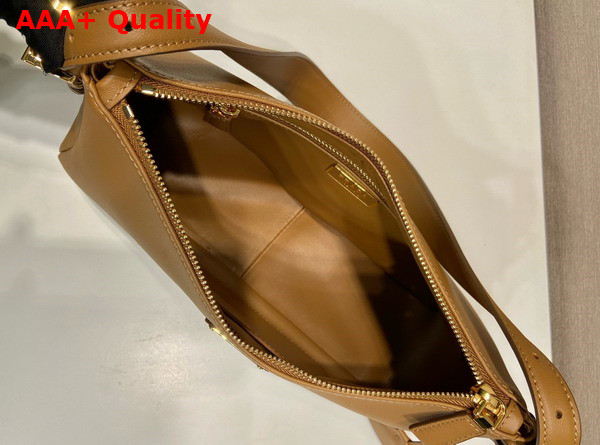 Prada Aimee Medium Leather Shoulder Bag in Caramel 1BC229 Replica