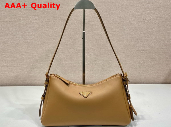 Prada Aimee Medium Leather Shoulder Bag in Caramel 1BC229 Replica