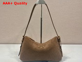 Prada Aimee Medium Suede Shoulder Bag in Cocoa Brown 1BC229 Replica