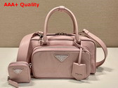 Prada Alabaster Pink Antique Nappa Leather Multi Pocket Top Handle Bag 1BB099 Replica