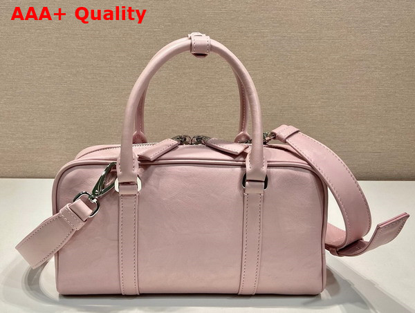 Prada Alabaster Pink Antique Nappa Leather Multi Pocket Top Handle Bag 1BB099 Replica