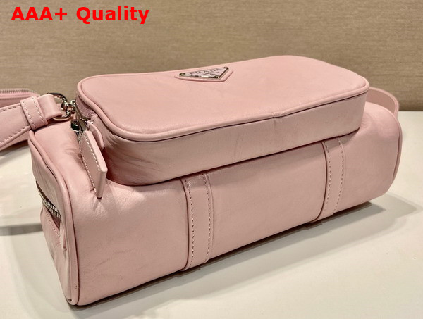 Prada Alabaster Pink Antique Nappa Leather Multi Pocket Top Handle Bag 1BB099 Replica