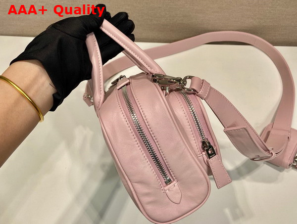 Prada Alabaster Pink Antique Nappa Leather Multi Pocket Top Handle Bag 1BB099 Replica