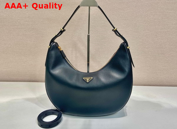 Prada Arque Large Leather Shoulder Bag in Black 1BC218 Replica