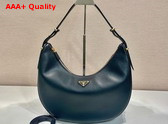 Prada Arque Large Leather Shoulder Bag in Black 1BC218 Replica