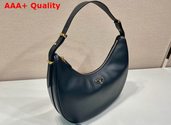 Prada Arque Large Leather Shoulder Bag in Black 1BC218 Replica