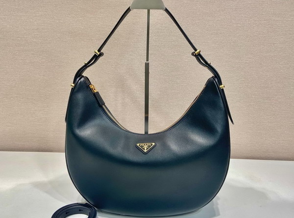 Prada Arque Large Leather Shoulder Bag in Black 1BC218 Replica