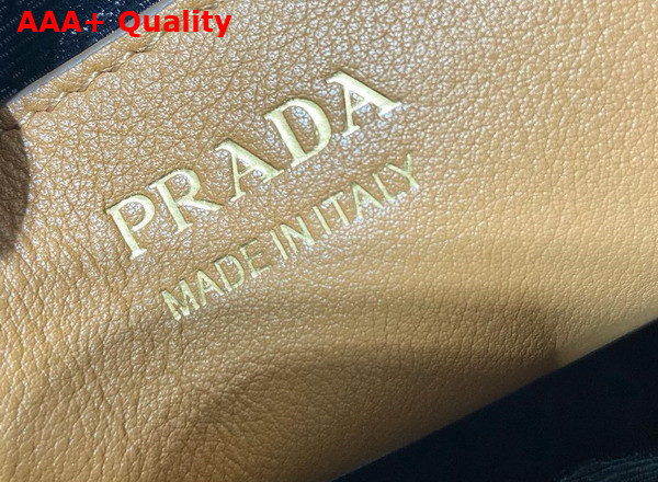 Prada Arque Large Leather Shoulder Bag in Caramel 1BC218 Replica