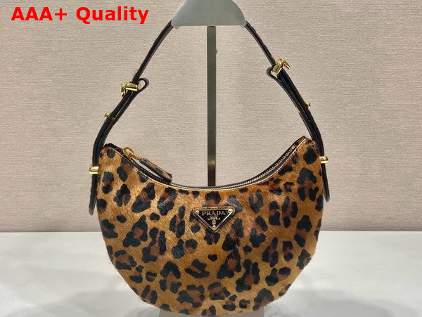 Prada Arque Printed Leather Shoulder Bag in Honey 1BC194 Replica