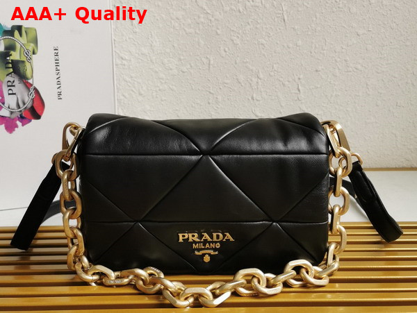 Prada Big System Nappa Patchwork Shoulder Bag in Black 1BD328 Replica